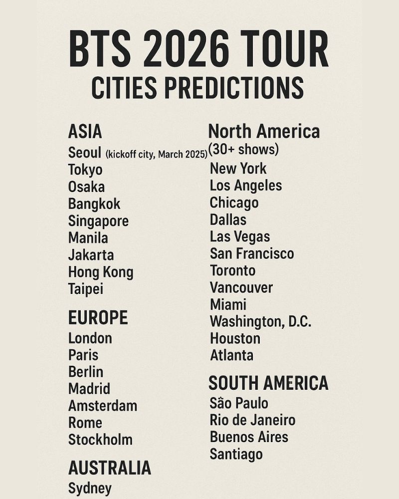 BTS β World Tour 2026