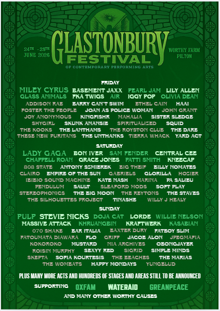 Glastonbury Festival 2026