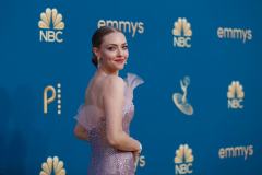 Amanda Seyfried in a pink gown from Armani Privé's Fall 2022 Couture collection. Credit: Ringo Chiu/Reuters
