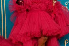Lizzo looked ravishing red tulle Giambattista Valli Haute Couture confection teamed with Lorraine Schwartz diamonds, she might’ve just stolen the whole show.
