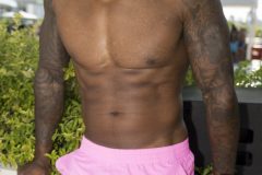 MIAMI BEACH, FLORIDA - JULY 13: Tyson Beckford wears Nike Swim shorts while attending the second model casting for Miami Swim Powered by Art Hearts Fashion on July 13, 2022 in Miami Beach, Florida. (Photo by Arun Nevader/Getty Images for Art Hearts)